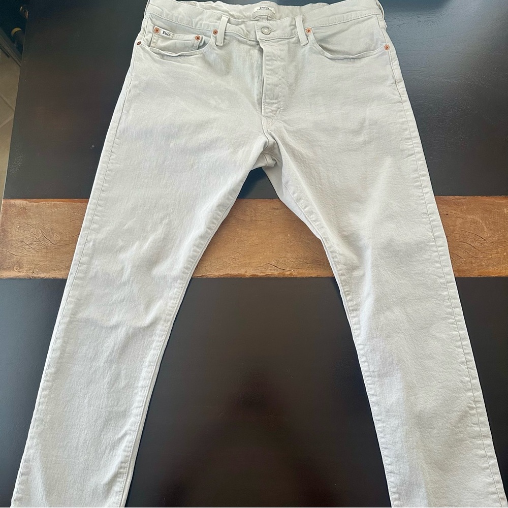 Polo Ralph Lauren Sullivan Slim Stretch 38X30 Off White/ Soft gray Jeans.